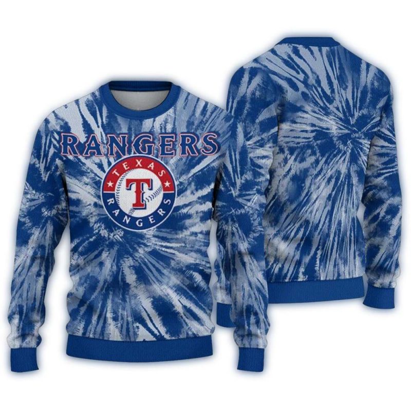 Texas Rangers Tie Dye Ugly Sweater 1