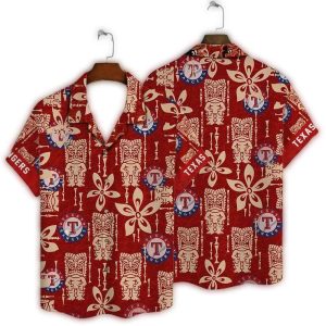 Texas Rangers Tiki Red Hawaiian Shirt - Perfect For Game Day Style