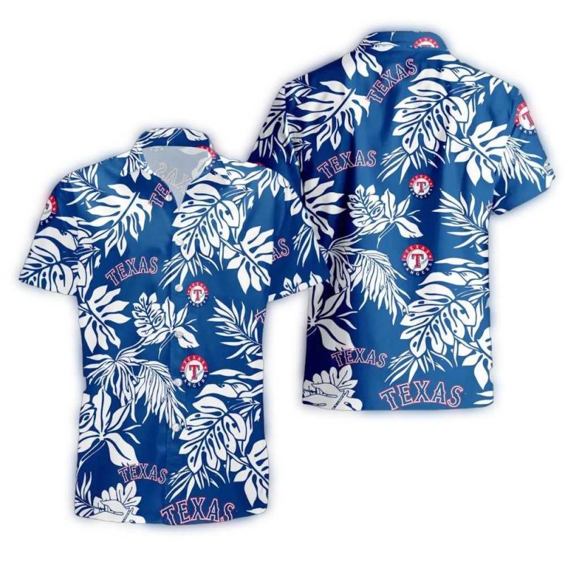 Texas Rangers Tropical Leaf Hawaiian Shirt 1
