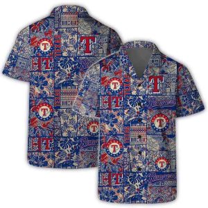 Vintage Texas Rangers Patchwork Hawaiian Shirt For Ultimate Style