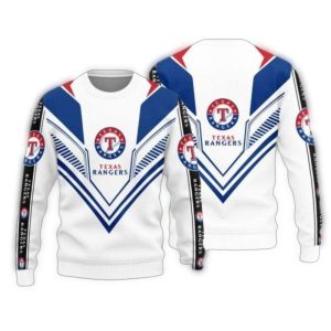 Texas Rangers White Chevron Stripes Ugly Sweater