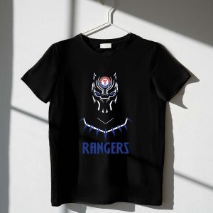 Texas Rangers Black Panther Graphic T-Shirt For Fans