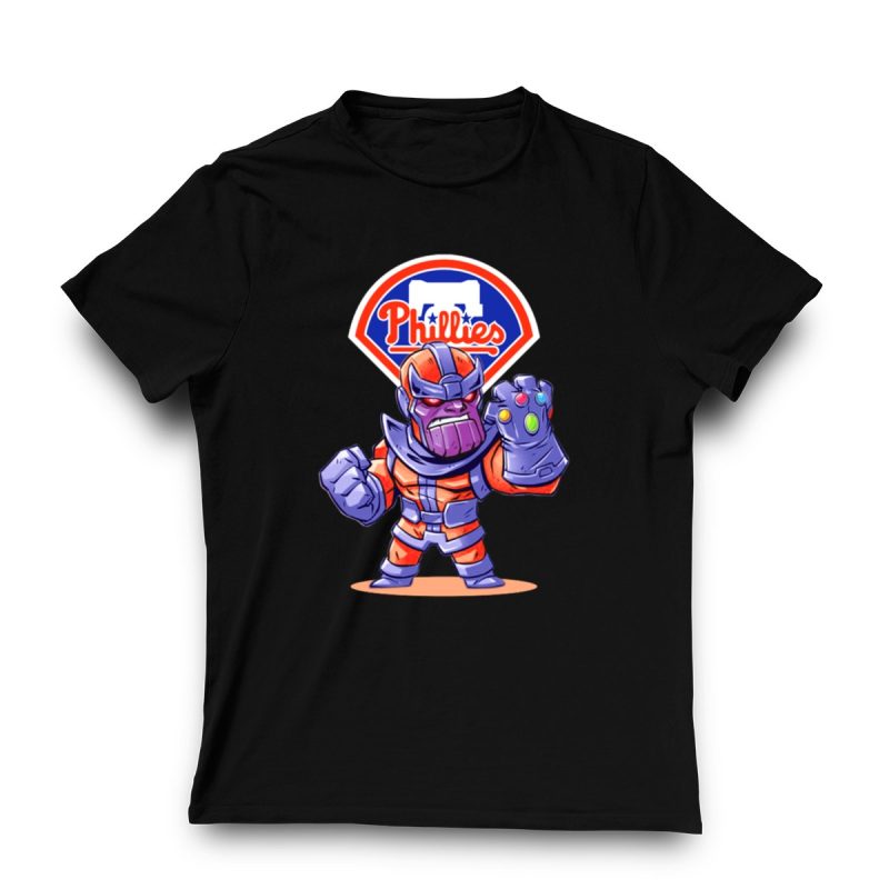Thanos Inspired Philadelphia Phillies Colors MLB T-Shirt for Superhero Fans - Image 3