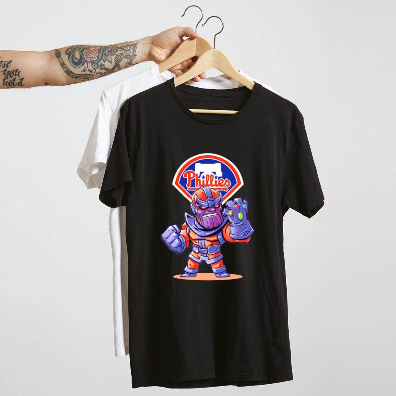 Thanos Inspired Philadelphia Phillies Colors MLB T-Shirt for Superhero Fans - Image 4