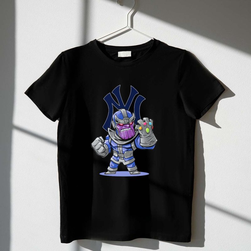 Thanos with Infinity Gauntlet and New York Yankees Logo Fan T Shirt t shirt 1 1