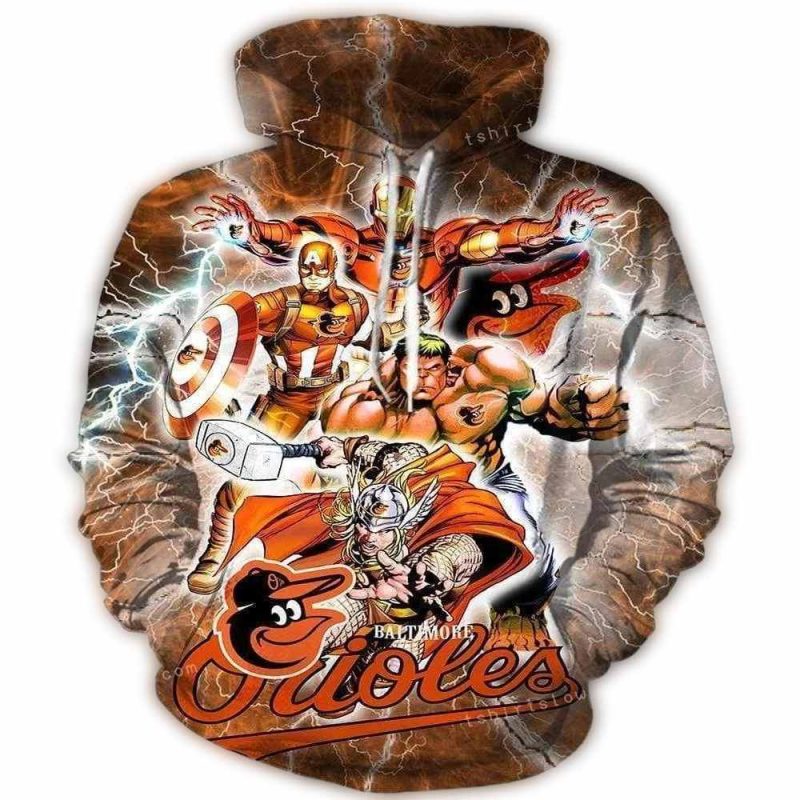The Avengers Baltimore Orioles AOP Hoodie 1