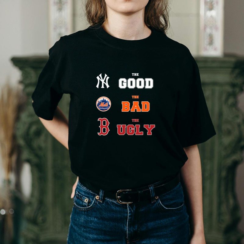 New York Yankees vs Mets & Boston Red Sox T-Shirt - Fun Sports Tee - Image 2