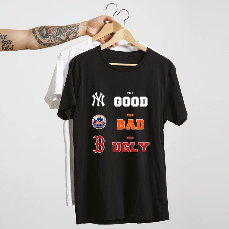 New York Yankees vs Mets & Boston Red Sox T-Shirt - Fun Sports Tee - Image 4
