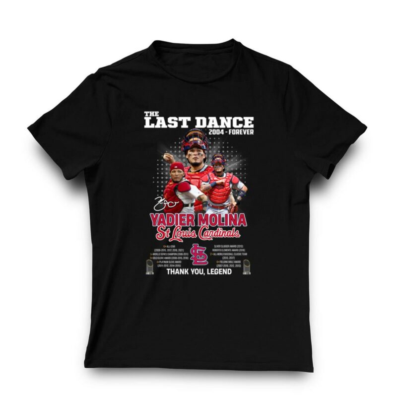 The Last Dance 2004 Yadier Molina St Louis Cardinals Graphic T-Shirt - Image 3