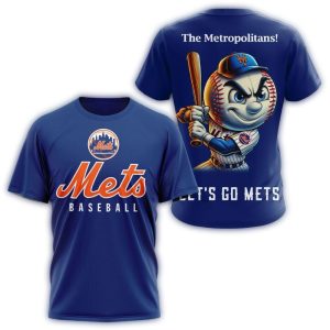 Metropolitans Let'S Go Mets All-Over Print T-Shirt For Fans