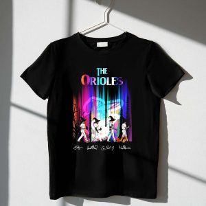 Baltimore Orioles Player Signature T-Shirt With Logo & Colorful Background