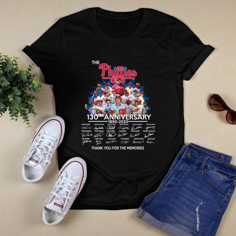 Phillies 130th Anniversary T-Shirt - Celebrate the Memories in Style! - Image 5