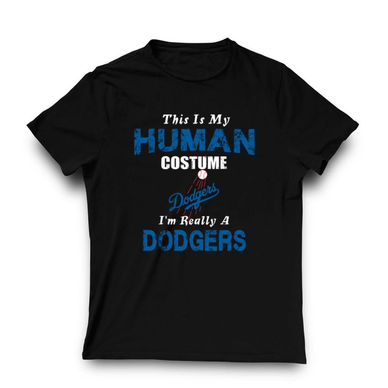 Funny Los Angeles Dodgers T-Shirt: This Is My Human Costume - Image 3