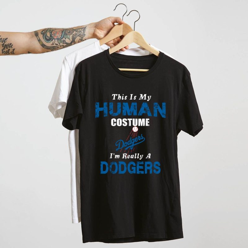 Funny Los Angeles Dodgers T-Shirt: This Is My Human Costume - Image 4