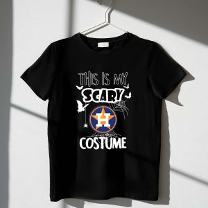 Houston Astros Scary Costume T-Shirt With Bats And Spider Web Design