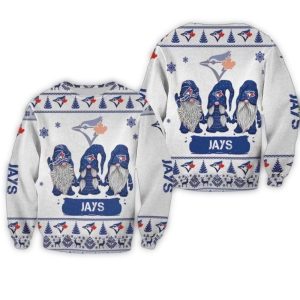 Three Gnomes Jays Toronto Blue Jays Christmas Ugly Sweater