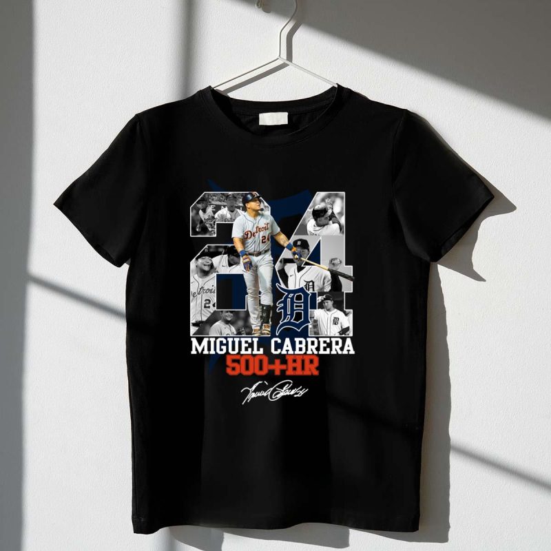 Tiger detroit miguel cabrera 500 hr signature shirt t shirt 1 1
