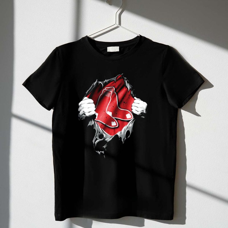Torn Boston Red Sox Logo with Ripped Fabric Effect T Shirt t shirt 1 1