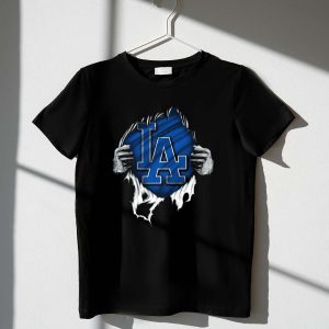 Distressed La Dodgers Logo Graphic T-Shirt For Casual Fans