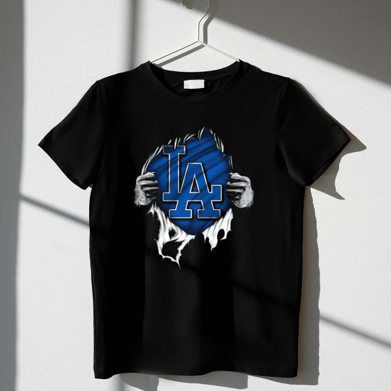Torn LA Dodgers Logo with Hands T Shirt.jpeg t shirt 1 1