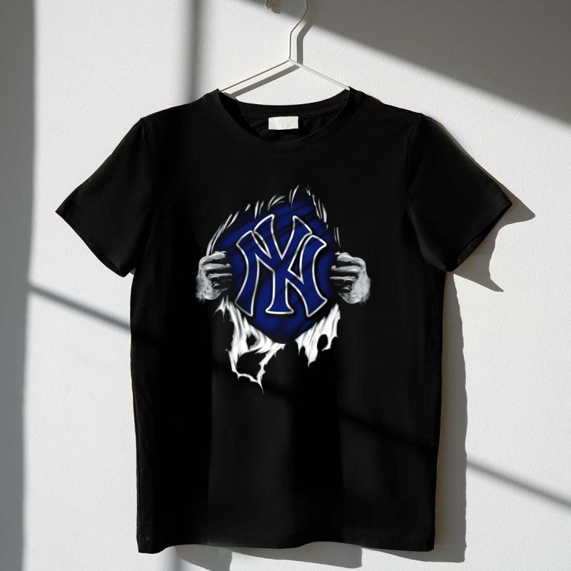 Torn New York Yankees Logo with Ripped Effect T Shirt t shirt 1 1