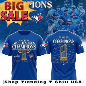 Toronto Blue J World Baseball Series Champs 2025 Blue AOP T Shirt