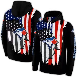 American Pride All Over Print Hoodie For Toronto Blue Jays Fans