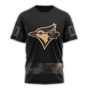 Personalized Toronto Blue Jays Armed Forces Day Black All Over Print T-Shirt For Fans