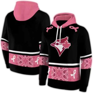 Toronto Blue Jays Awareness Ribbon All-Over Print Hoodie For Fans