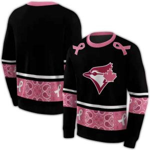 Toronto Blue Jays Awareness Ribbon All Over Print Sweatshirt