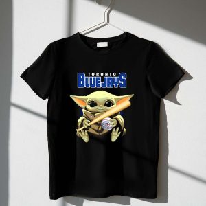 Toronto Blue Jays Baby Yoda Graphic T-Shirt For Kids