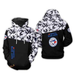 Toronto Blue Jays Camo All-Over Print Hoodie For Fans And Gamers