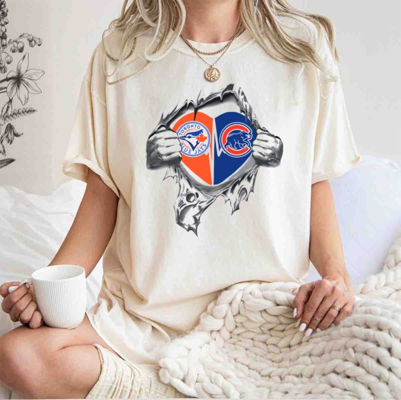 Toronto Blue Jays Chicago Cubs Heart Logo Baseball Fan Passion T Shirt t shirt 1 1