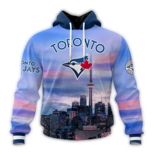 Toronto Blue Jays Cityscape Graphic Hoodie For Fans And Supporters