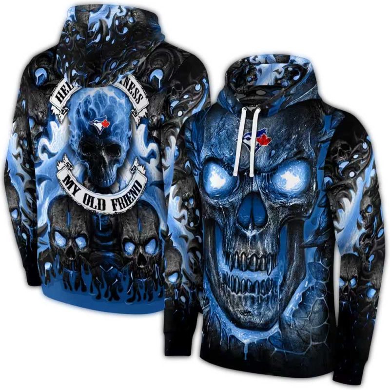 Toronto Blue Jays Demonic Skull AOP Hoodie 1