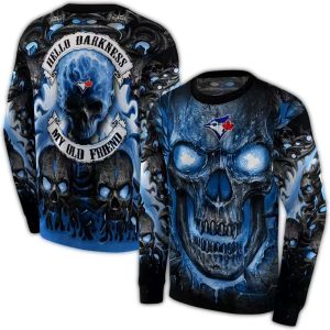 Toronto Blue Jays Demonic Skull All Over Print Sweatshirt