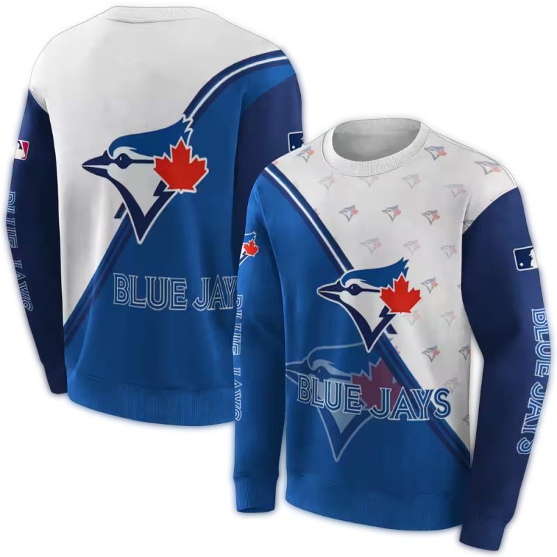 Toronto Blue Jays Diagonal Stripe AOP Sweatshirt 1