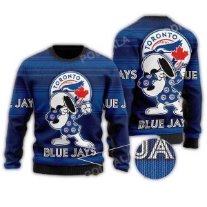 Toronto Blue Jays Fan Snoopy Lover Ugly Christmas Ugly Sweater
