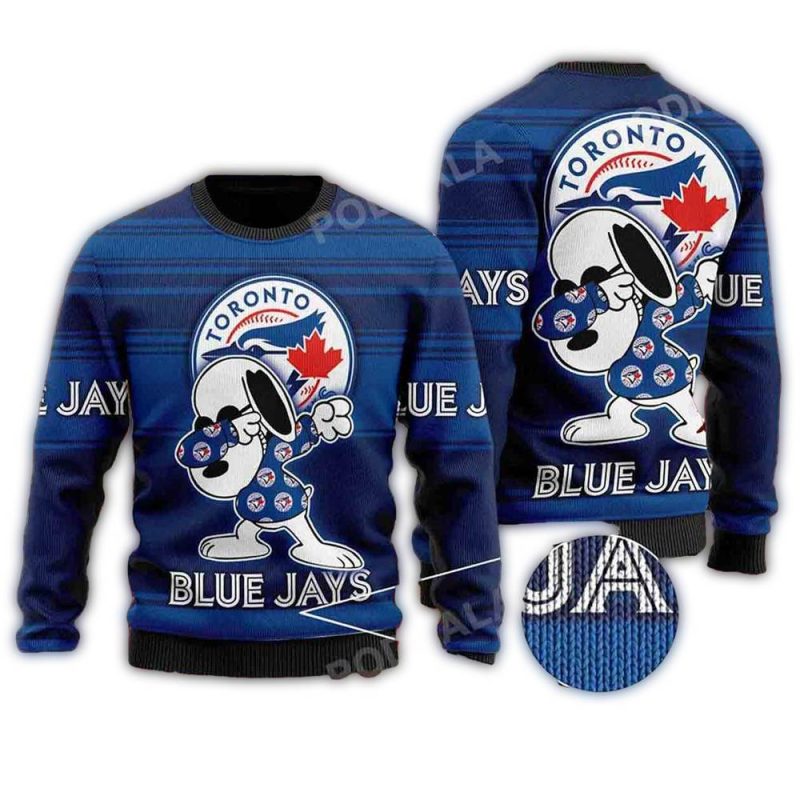 Toronto Blue Jays Fan Snoopy Lover Ugly Christmas Ugly Sweater 1