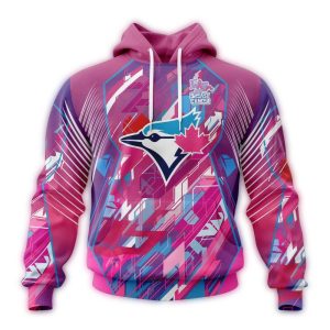 Toronto Blue Jays Fearless Against Breast Cancer All-Over Print Hoodie