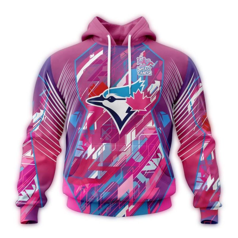 Toronto Blue Jays Fearless Against Breast Cancer AOP Hoodie 1