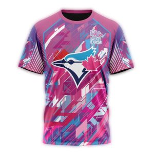 Toronto Blue Jays Breast Cancer Awareness All Over Print T-Shirt