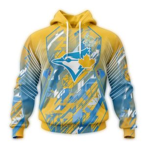 Toronto Blue Jays Fearless Childhood Cancer Awareness All Over Print Hoodie