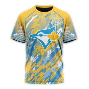 Toronto Blue Jays Fearless Childhood Cancer Awareness All-Over Print T-Shirt