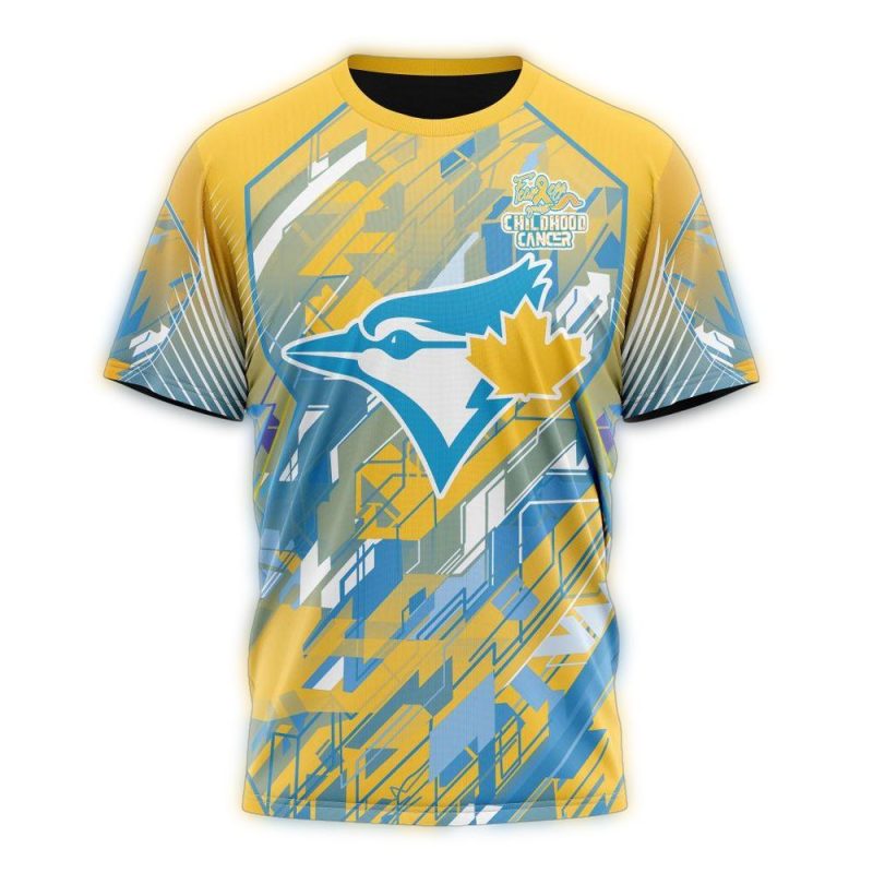 Toronto Blue Jays Fearless Against Childhood Cancers AOP T Shirt 1