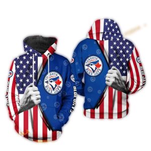 Toronto Blue Jays All-Over Print Hoodie - American Heart Design