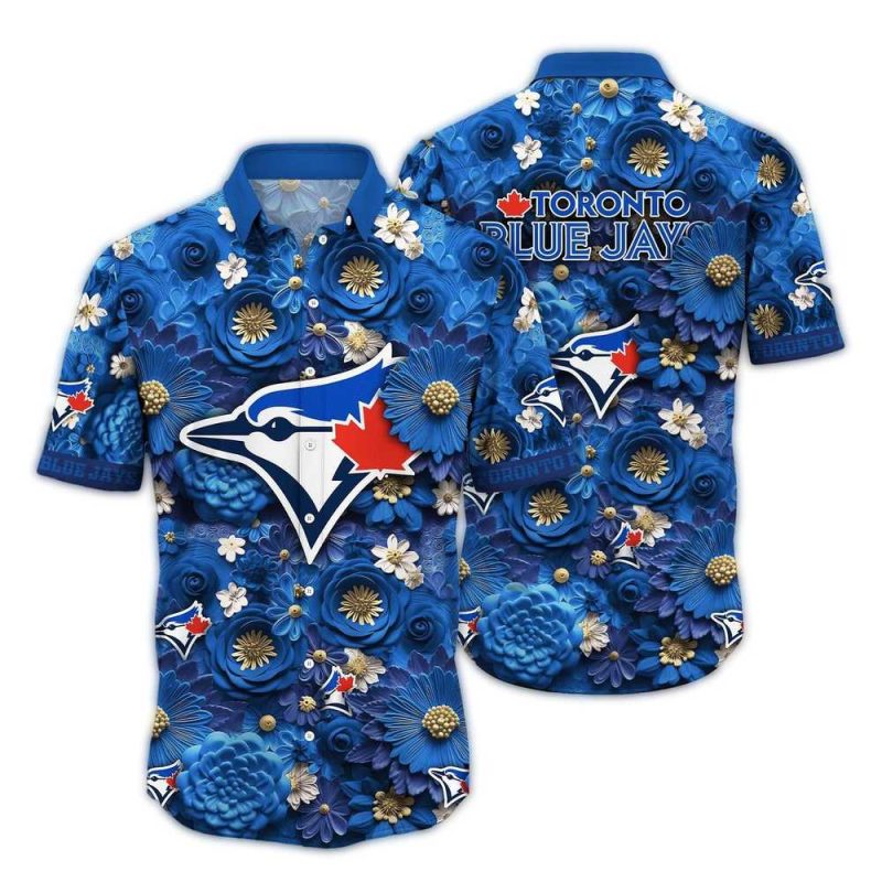 Toronto Blue Jays Floral Blossom Hawaiian Shirt 1