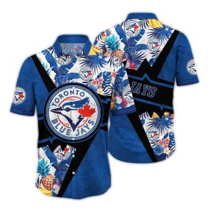 Toronto Blue Jays Floral Pineapple Pattern Hawaiian Shirt For Men