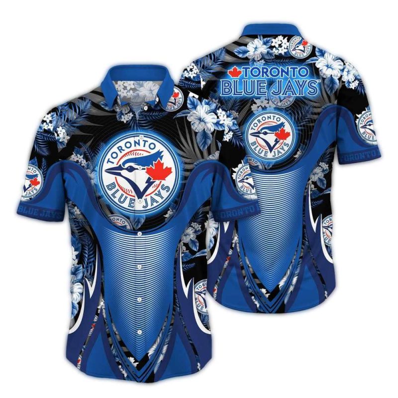Toronto Blue Jays Floral Leafs Uniform Hawaiian Shirt 1