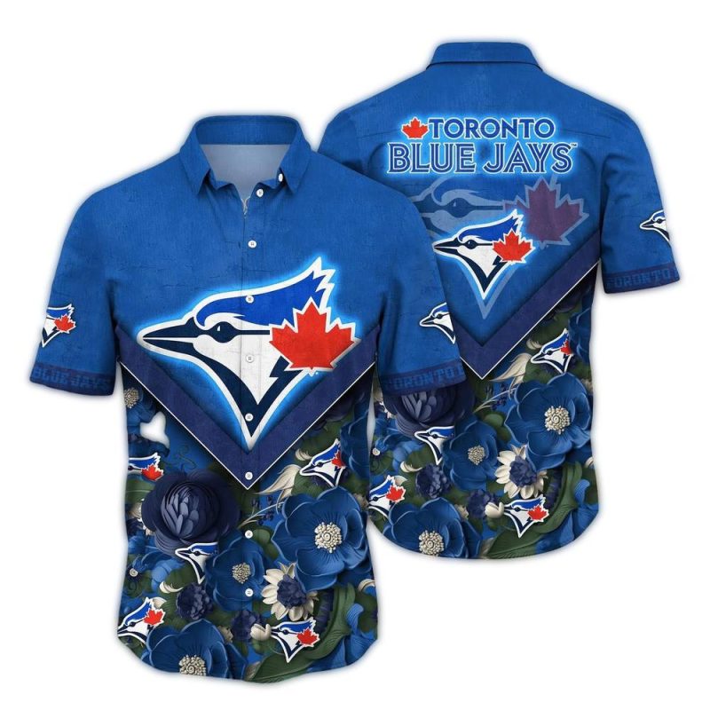 Toronto Blue Jays Flower Blossom Hawaiian Shirt 1